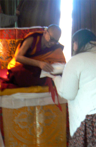 Thanks to Rizong Rinpoche for his wonderful teachings - Apologies for the blur!