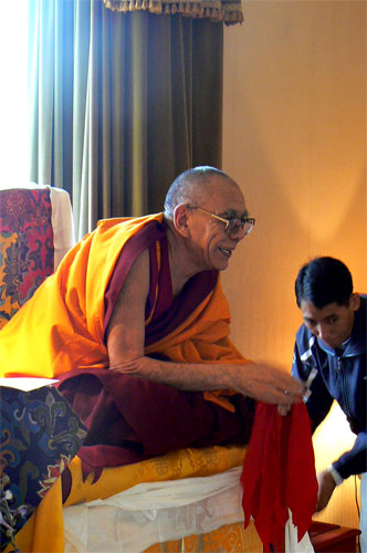 Rizong Rinpoche and attendant